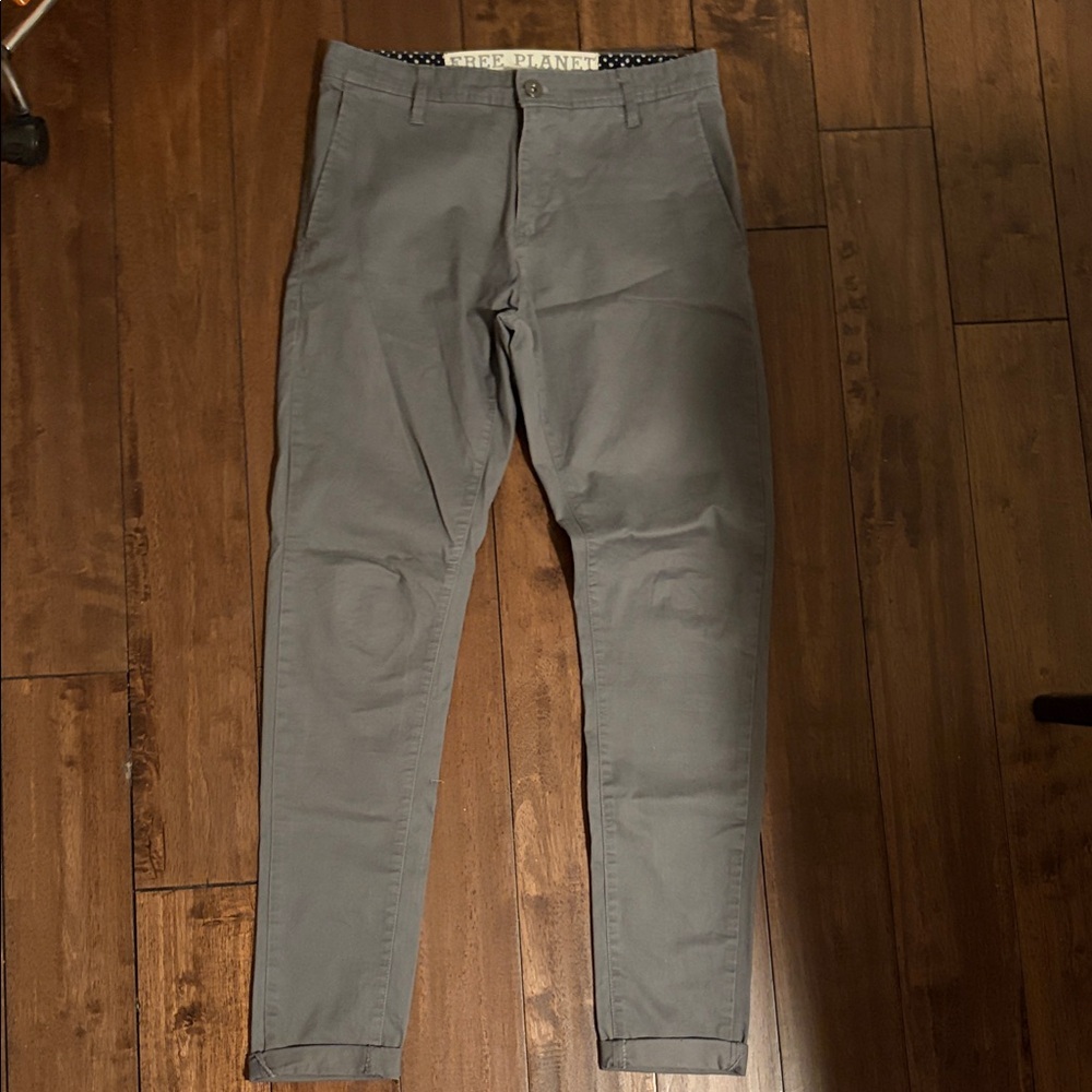 Free Planet Men's Charcoal Chinos